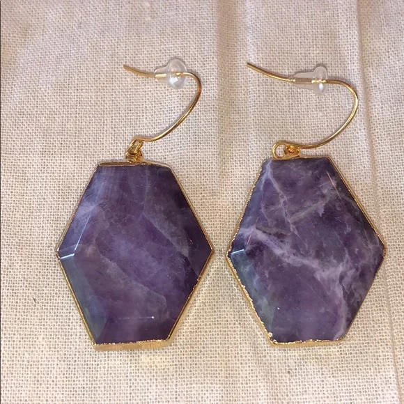 Janna Conner Purple Stone Earrings - Picture 2 of 4